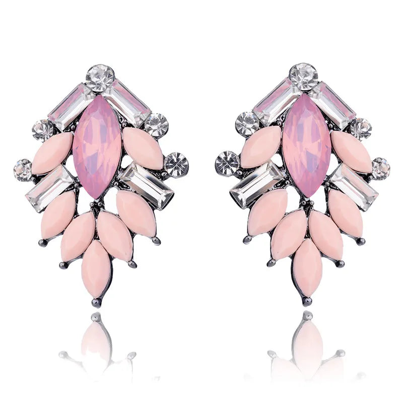 Elegant Tree Shape Acrylic Opal Stone Stud Earrings Statement Women Piercing Earrings 2019 New Trendy Jewelry Gift