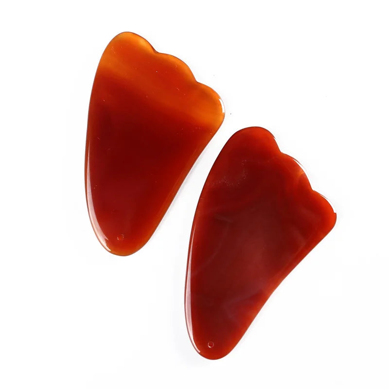 Natural Red Agate Scraping Board Jade Massager Gouache Scraper Facial Body Guasha Lifting Sap Cupuncture Point Massage Skin Care