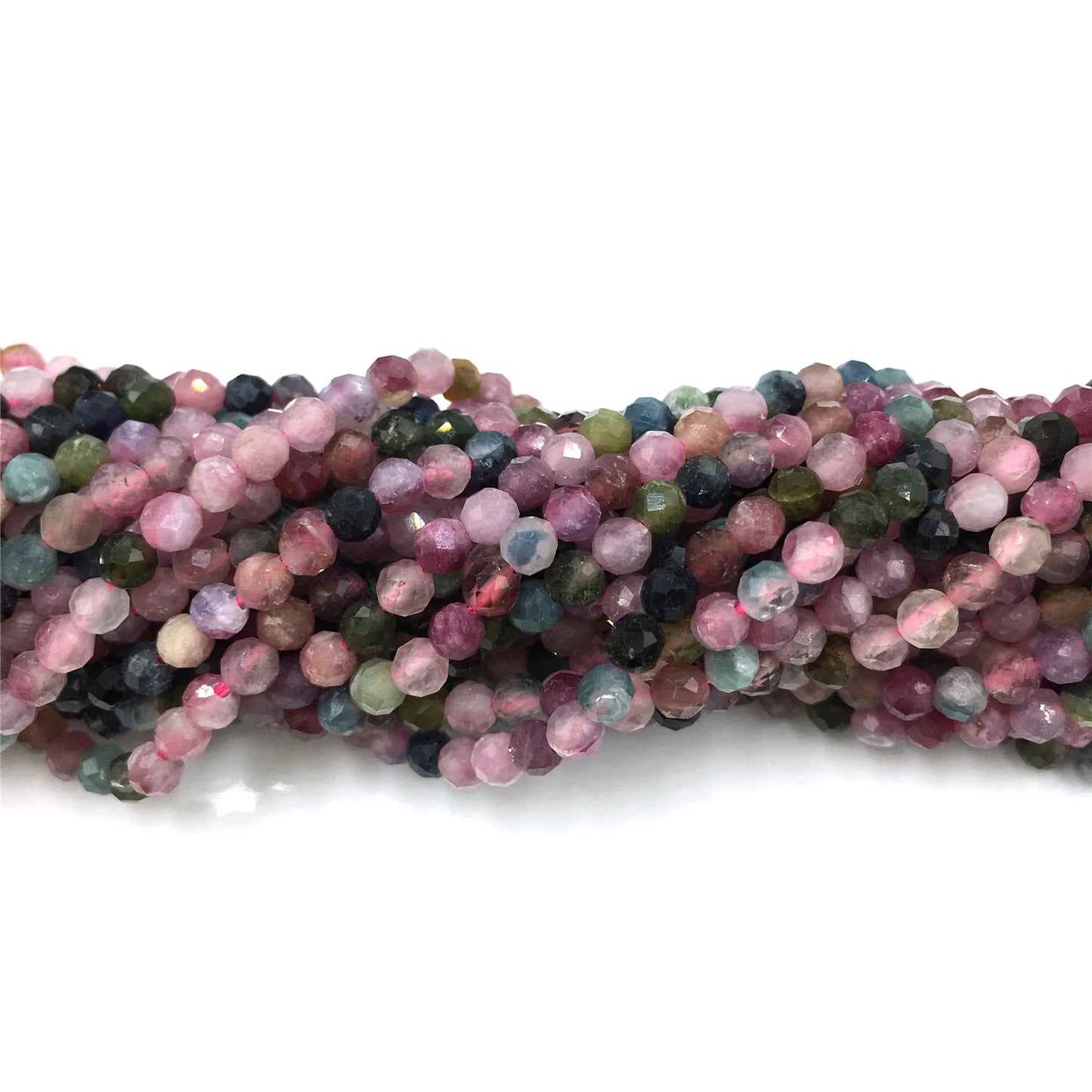 Natural Tourmaline Beads Rose Faceted Small Stone Bead For Jewelry Making DIY Necklace Rings Bracelets 15.5"