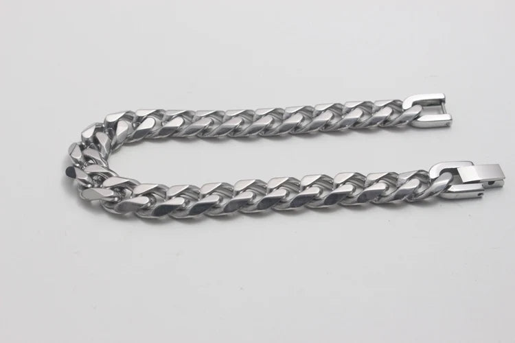 Black Bracelet Men's Accessories Cuban Hip Hop Bracelet Chain Fashion Stainless Steel Men's Chain Gift Vintage Bracelet Jewelry