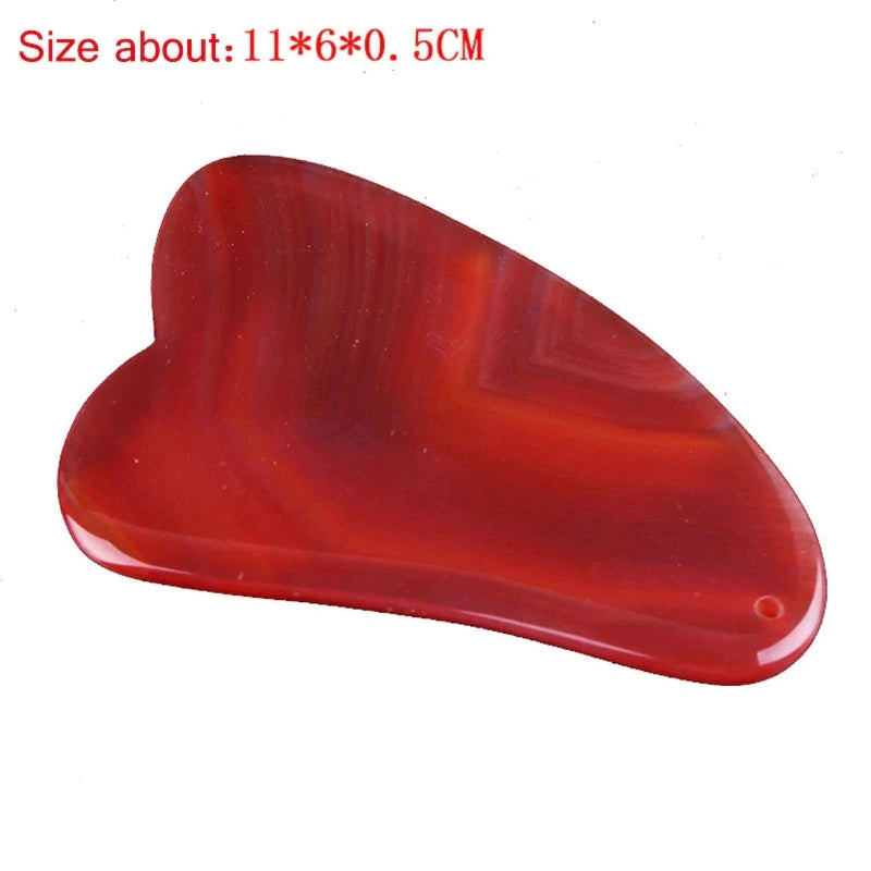 Natural Red Agate Scraping Board Jade Massager Gouache Scraper Facial Body Guasha Lifting Sap Cupuncture Point Massage Skin Care