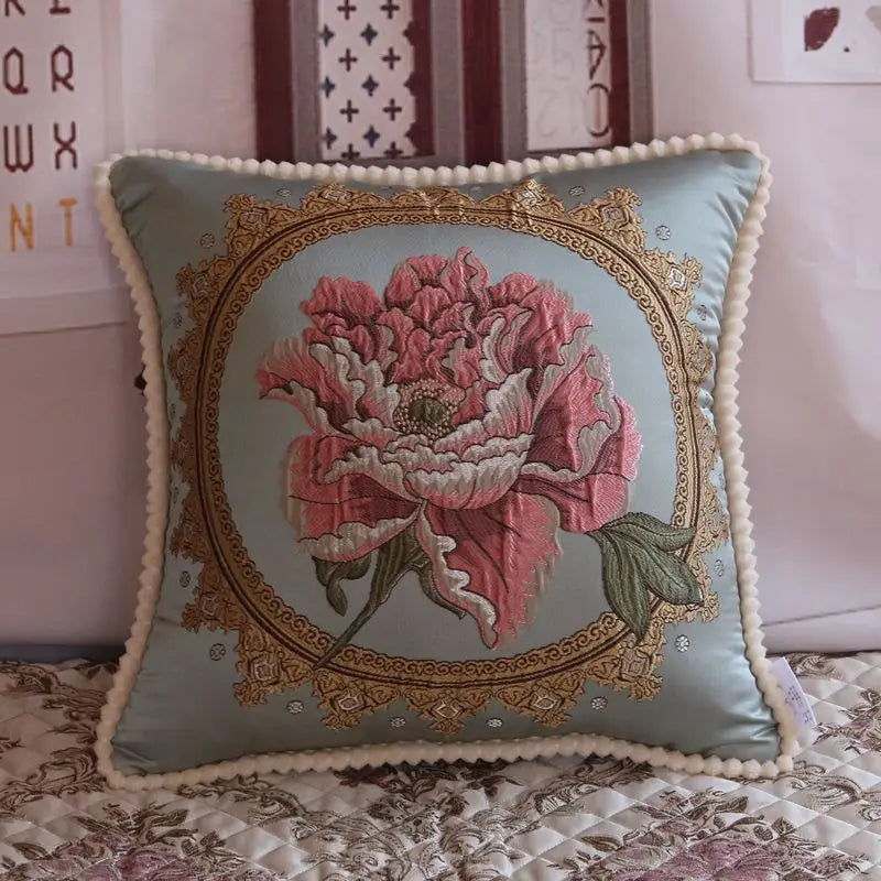 Set of 2 Luxury Cushion Cover 45x45  Floral Design European Style Decorative Throw Pillow Case For Car Sofa Seat Living Room