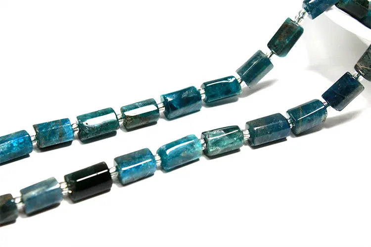 Natural Tourmaline Apatite Emerald Agates Amethysts Jades Cylinder Stone Spacer Beads for Jewelry Making DIY Bracelet 7.5inch