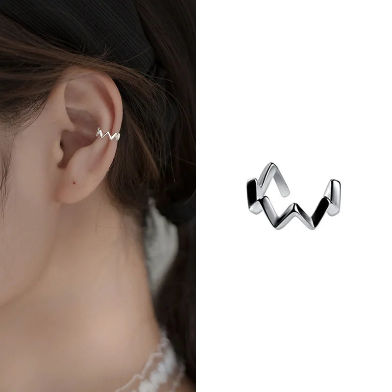 TrustDavis 1 Pcs 925 Sterling Silver European and American Clip on Earrings For Women Without Piercing Earrings Jewelry DA250