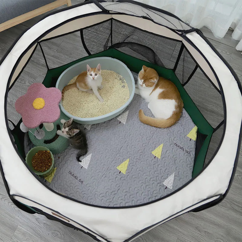 HOOPET Cat Delivery Room Detachable Summer Pet Tent Outdoor Dog Folding Fence Cat Cage Dogs Enclosure Surrounded Pet Supplies