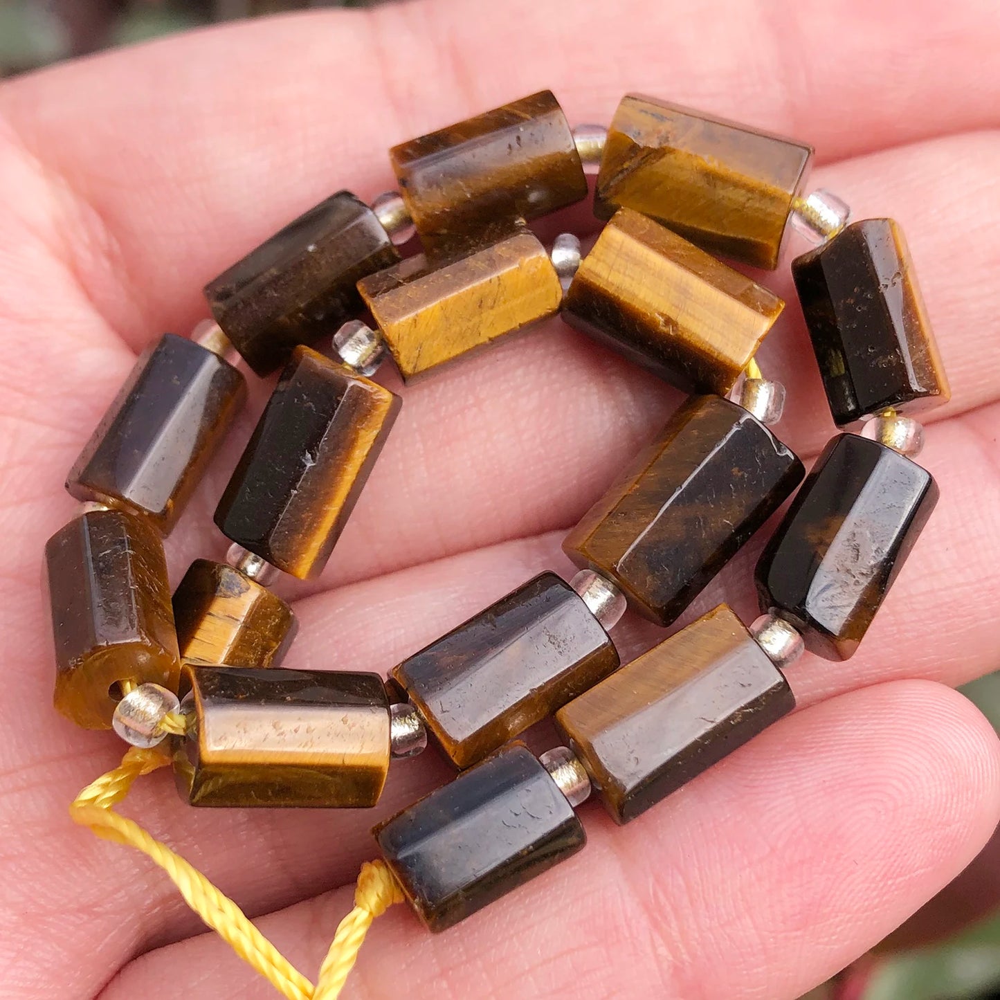 Natural Stone Bead Black Tourmaline Cylinder Shape Loose Spacer Beads for Jewelry Making DIY Bracelet Necklace Accessories 7.5''