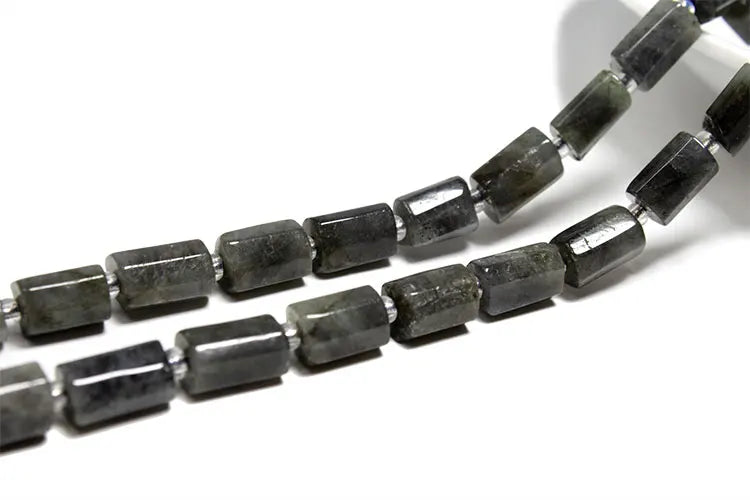 Natural Tourmaline Apatite Emerald Agates Amethysts Jades Cylinder Stone Spacer Beads for Jewelry Making DIY Bracelet 7.5inch