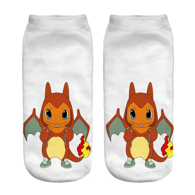 Pokemon Pikachu Game Cotton Socks Pokemon Go Squirtle Charmander Bulbasaur Anime Cosplay Men Women Christmas Gift Sock