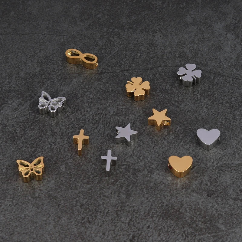 5pcs High Polished Stainless Steel Charms For Women Star Love Heart DIY Pendant Accessories Handmade Jewelry Making Wholesale