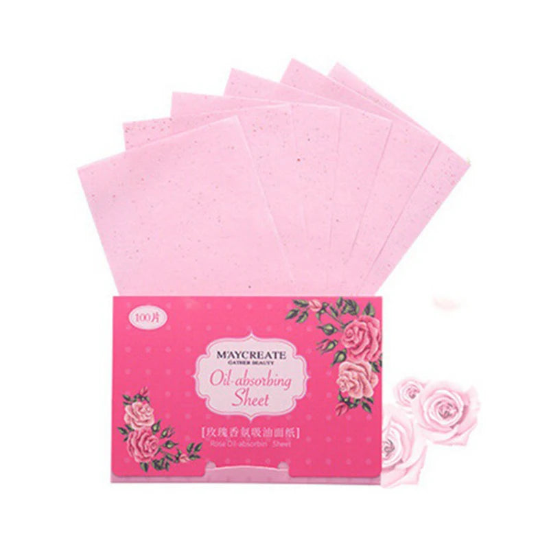 100Pcs Face Oil Blotting Paper Protable Face Wipes Facial Cleanser Oil Control Oil-absorbing Sheets Blotting Tissue Makeup Tools