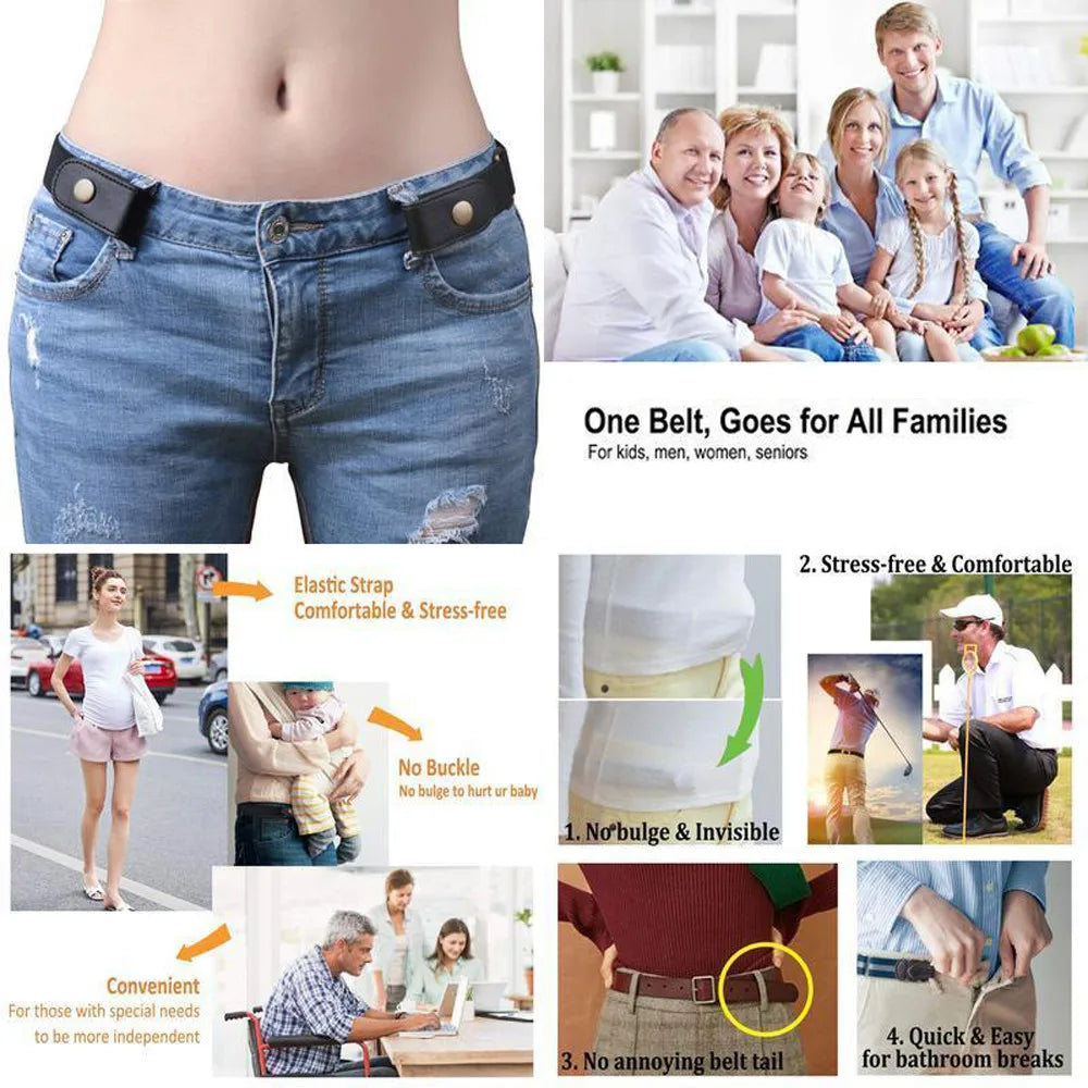 Easy Belt Without Buckle Elastic Belts For Women Stretch riem Men Jeans Cintos Extensible Kids Boys Girls Cinturon Mujer Strap