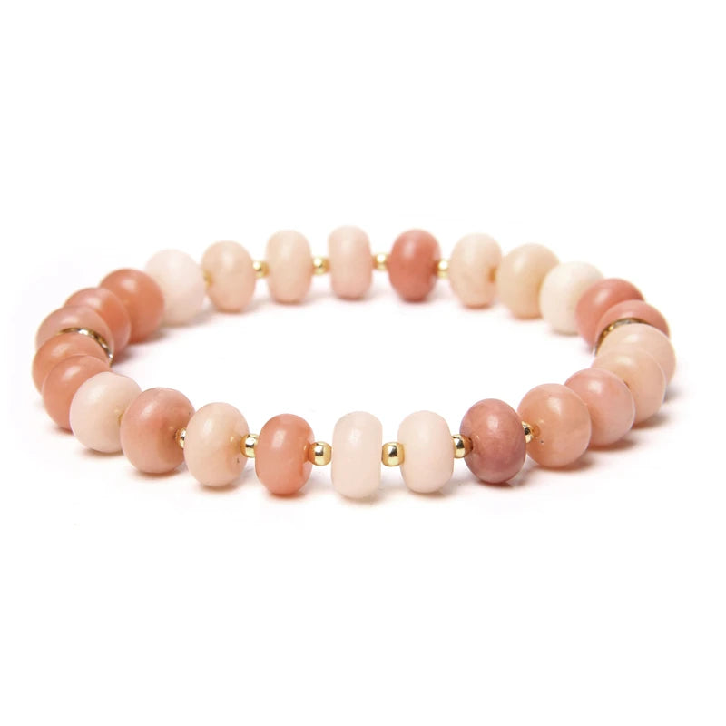 Fashion Natural white Howlite pink aventurine watermelon Tourmalin quartz stone beads bracelet for women lady Gifts Fashion