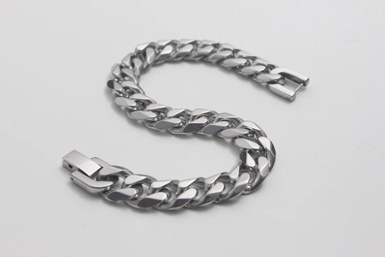 Black Bracelet Men's Accessories Cuban Hip Hop Bracelet Chain Fashion Stainless Steel Men's Chain Gift Vintage Bracelet Jewelry