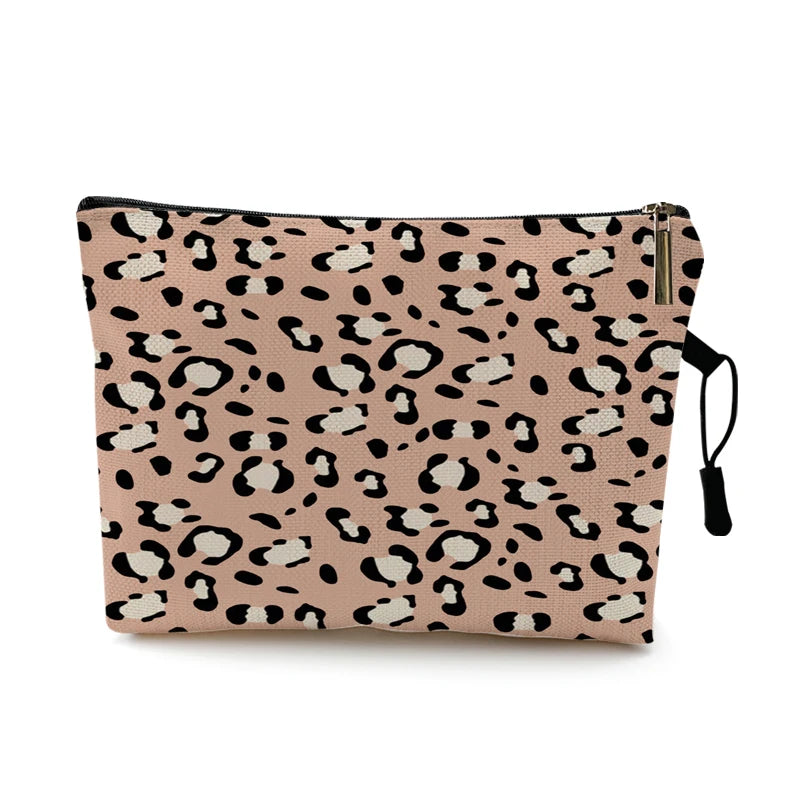 Cosmetic Bag Case Women Makeup Bag Fashion Leopard Print Zebra Striped Teenager Girls Ladies Cosmetics Make Up Pouches Organizer
