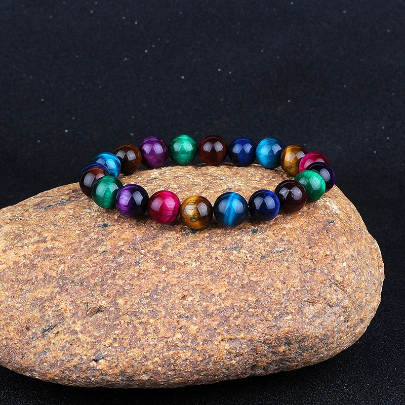 Fashion 5A+ Colorful Tiger Eye Beads Bracelets Women Natural Stone Bracelets Men Reiki Healing Braslet Energy Jewelry Pulseras