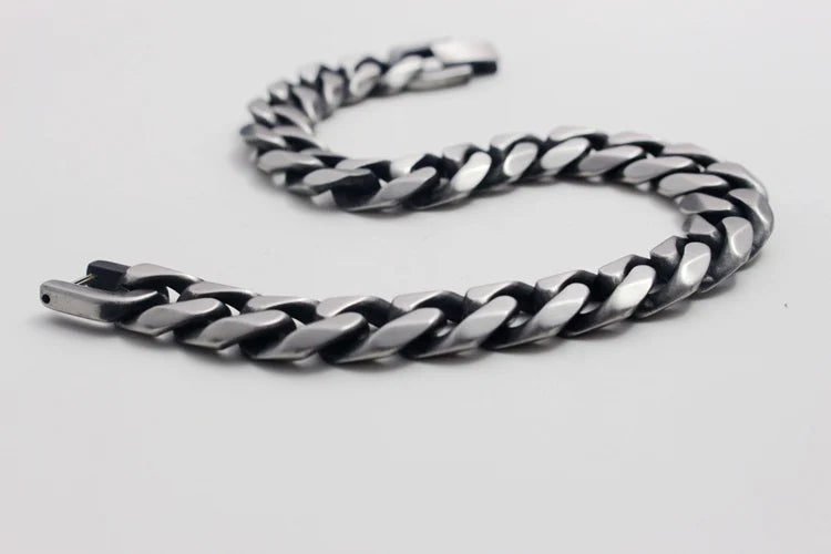 Black Bracelet Men's Accessories Cuban Hip Hop Bracelet Chain Fashion Stainless Steel Men's Chain Gift Vintage Bracelet Jewelry