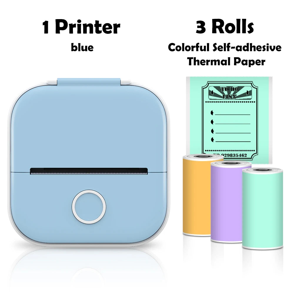 Phomemo T02 Pocket Printer Photo Journal Printing 53mm Sticker Labels Wireless Connection No-Ink Thermal Printing Long Battery