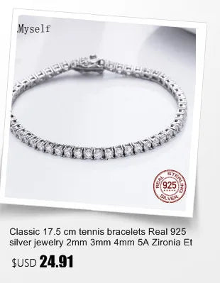 New 2 mm Rainbow Solid 925 Silver Jewelry Colorful Cubic Zircon Colorful Pretty Tennis Chain Bracelets