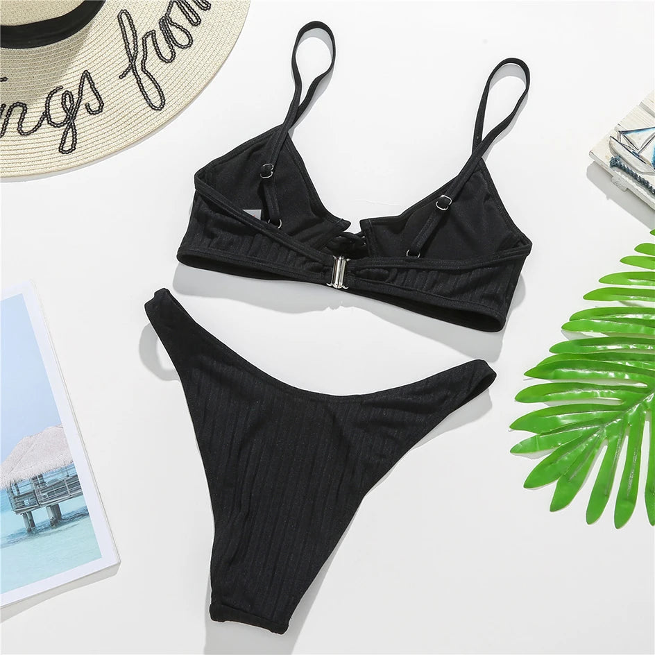 Push up Bikinis 2022 Mujer Swimsuit Women Female Swimwear Sexy Bikini Set 2 Piece Brazilian Thong Bathing Suit Summer Beach Wear