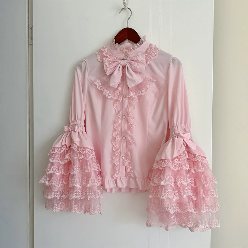 Original Lolita Dress Cape Set New Spring Autumn Sweet Girl Lace Princess Jsk Cake Dress Fairy Suspender Dress Shirt Outfit