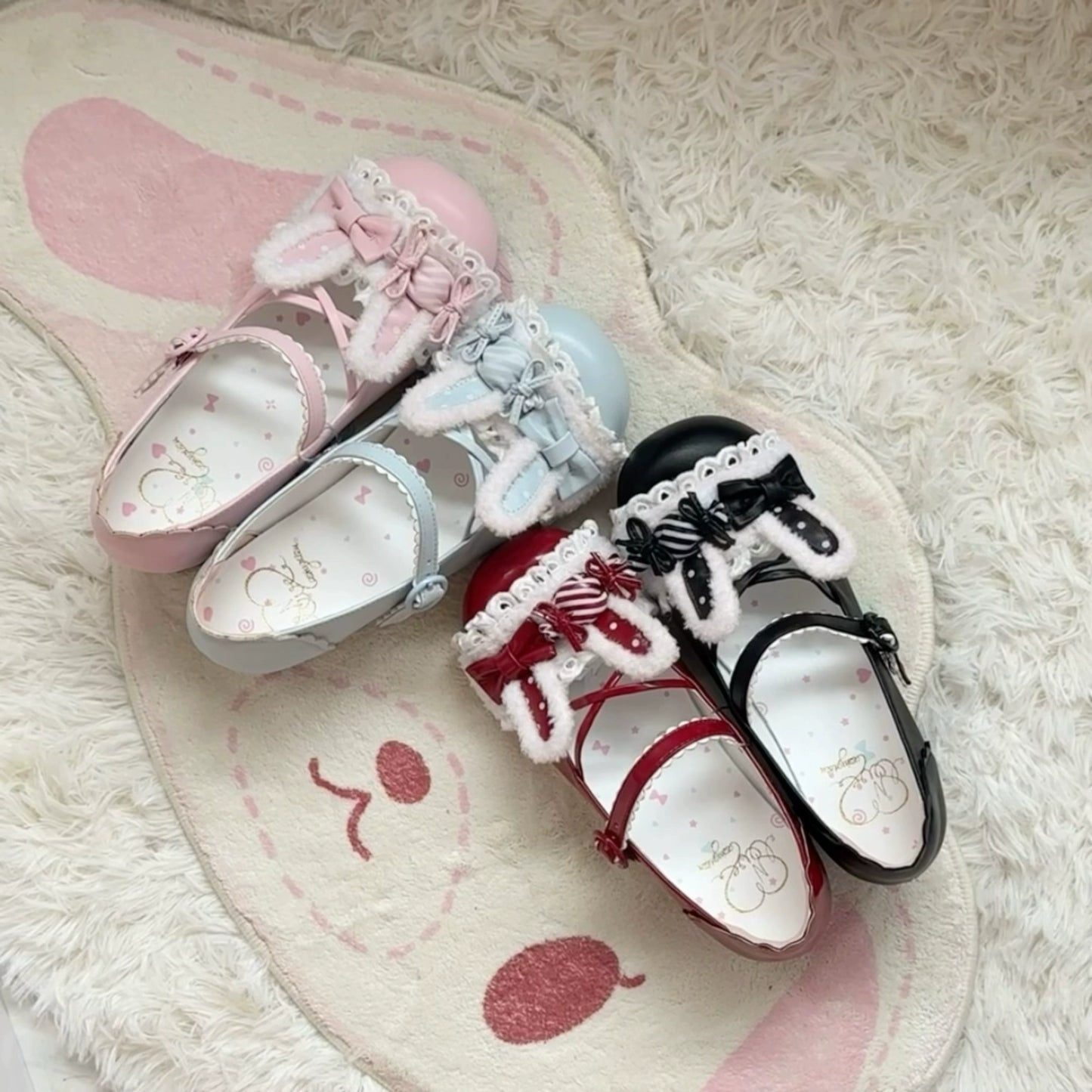 Flat-bottomed Kawaii Leather Shoes Original Design Girls Cute Mary Jane Round Head Shoes Spring and Autumn Lolita Flat Shoes