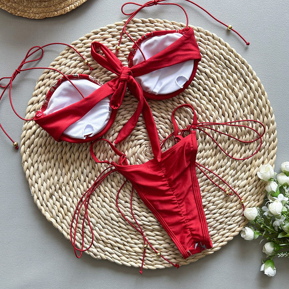 Embroidery Biquini Women Swimsuits Female Swimwear 2024 Micro Bikini Set Bathing Suit Swimming Suits Beachwear Push Up Bikinis