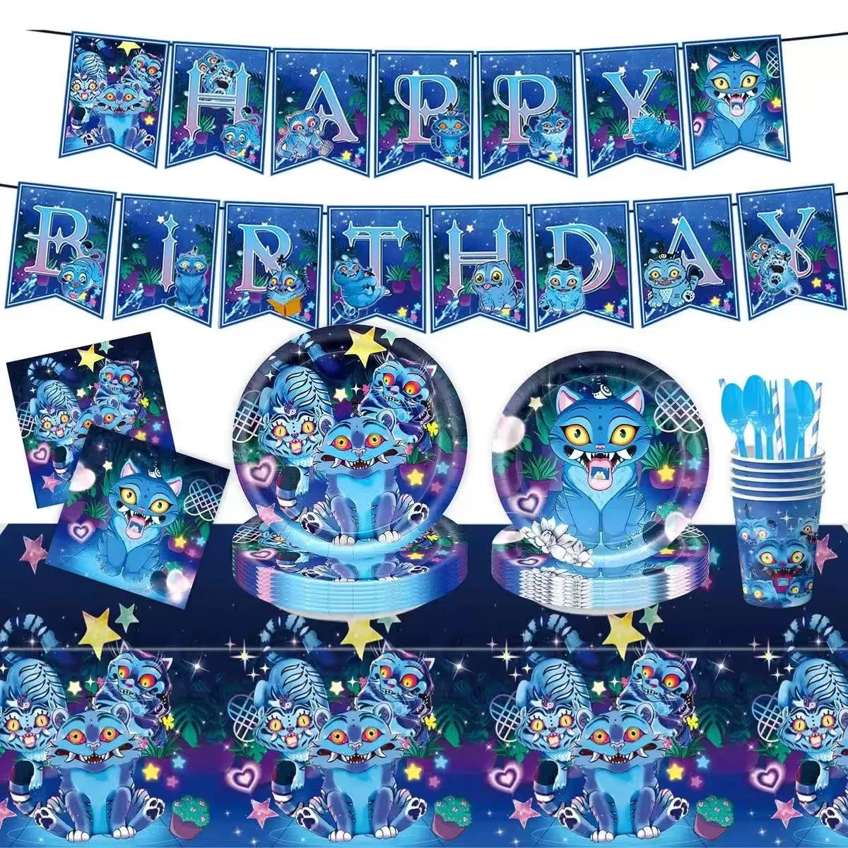 K-Ppop Demon Hunter Party Favor Disposable Tableware Set Backdrop Banner Slap Bracelets Baby shower Birthday Christmas Gift