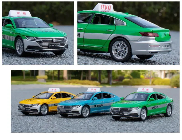 1:32 Volkswagen CC Taxi Car Model Alloy Car Die Cast Toy Car Model Sound Light Children's Toy Collectibles Christmas gift ﻿A563