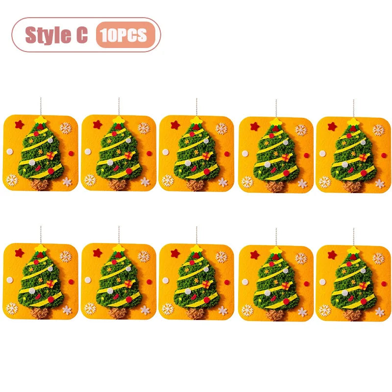 1-10PCS Christmas Gift DIY Felt Sewing Kit for Kid Handicraft Activity Preschool Toy Thread Painting Educational Craft Materials