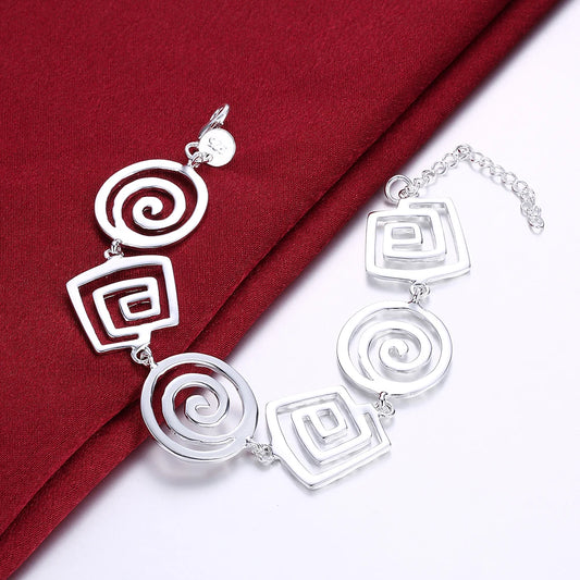 Factory direct fashion 925 Sterling Silver Bracelet for woman Retro round pattern chain trend jewelry Wedding party lady gift
