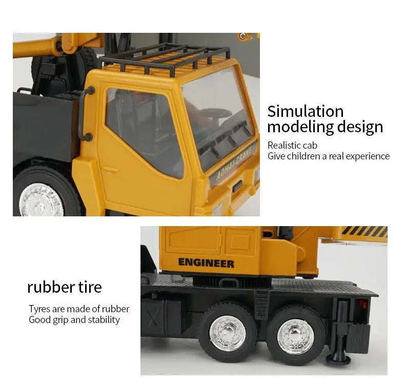RC Truck 2.4G Remote Control Excavator Engineering Transport Vehicle 1:24 Dump Truck Mixer Heavy Crane Toy Kid Christmas Gift