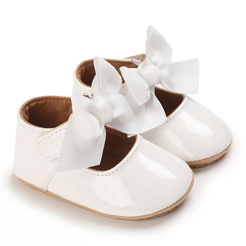 Cute Lace Baby Princess Shoes for Spring And Autumn 0-18M Infant Girls Anti-Slip Rubber Sole Bow Detail Anti-Slip Footwear