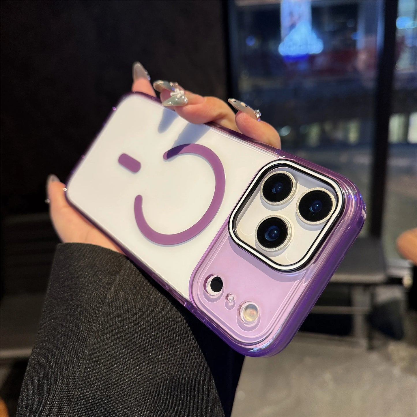 High Clear Acrylic Backplate Magnetic Phone case for iPhone 17 Air 16 15 14 Pro Max Integrated Touch Button PC Shockproof Cover