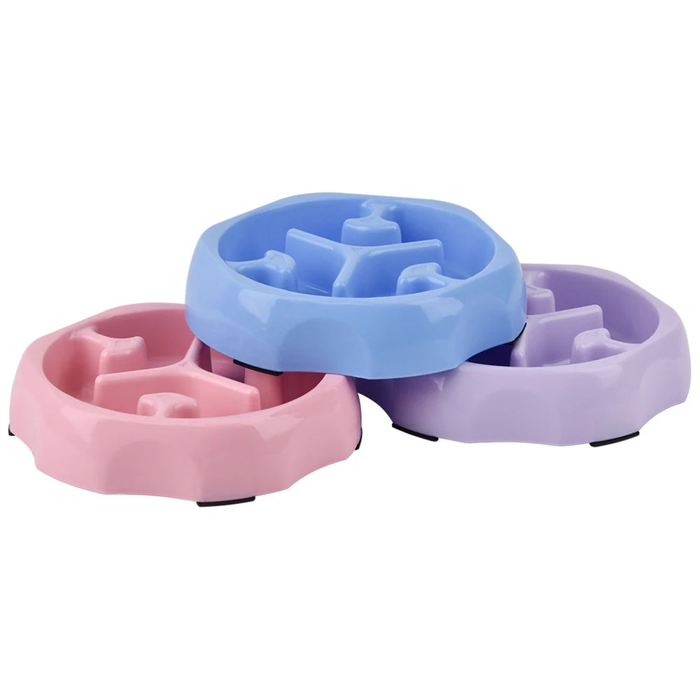 Small Dog Slow Food Bowl Anti Choking Cat Pet Bowl Puppy Feeder Supplies Square/Round
