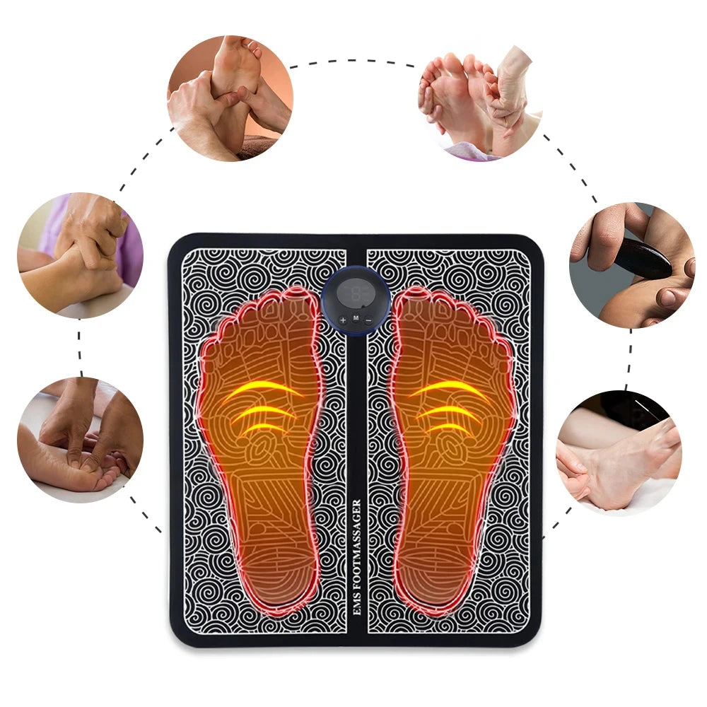 Foot Massager EMS Rechargeable Massage Mat Foot Relaxation Pads Electric Foot Massage Tool To Relieve Sore Feet Home Fitness