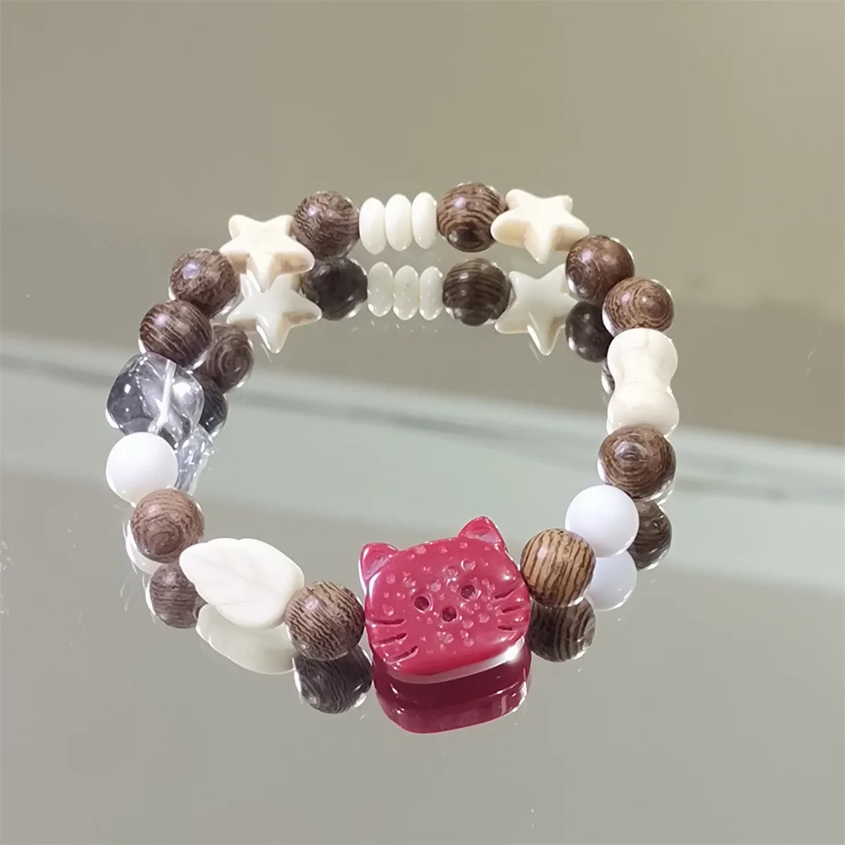 Handmade Ceramic Star Cat Bracelet Cartoon Korean Style Fresh Bracelet Jewelry Accessories Bead Cute Bead Bracelet Women