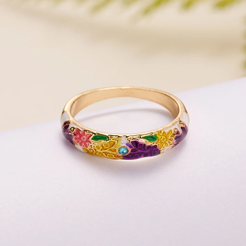 Vintage Rose Flower Rings For Women Korean Style Adjustable  Sakura Princess Finger Ring Bride Wedding Engagement Party Jewelry