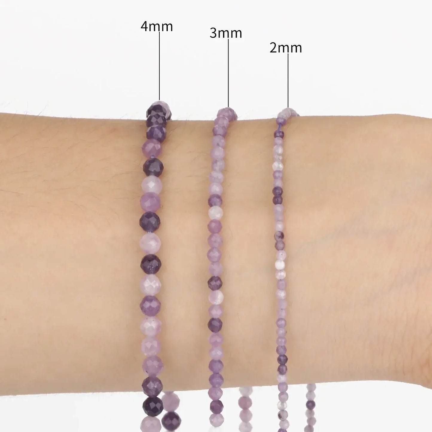 Natural Pink Tourmaline Stone 2/3/4mm Tiny Faceted Round Loose Stone Beads For DIY Jewelry Making Bracelets Necklace Accessories