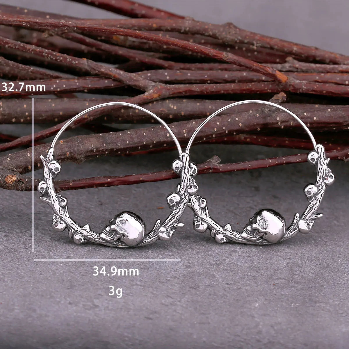 New Design Viking Skull Hoop Earrings Creative Fashion Stainless Steel Men and Women with The Same Earrings Jewelry Accessories