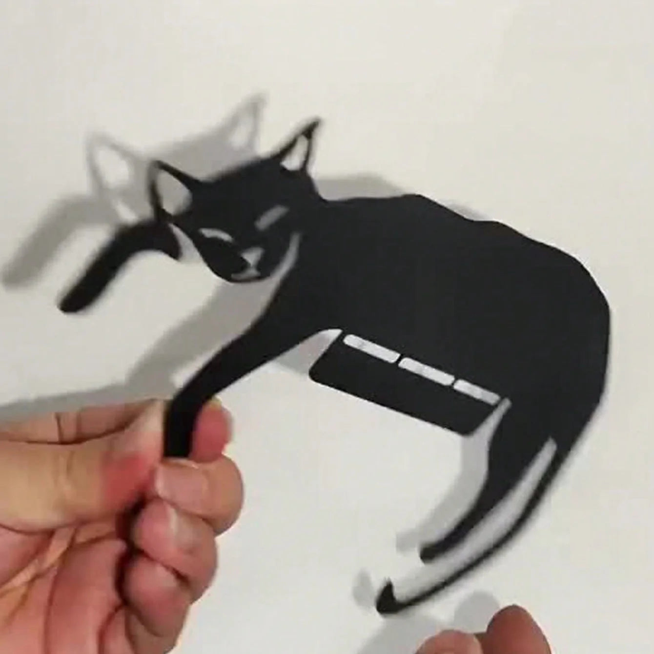 Black Cat Silhouette Metal Wall Sculpture | Living Room/Bedroom Decor | Halloween & Christmas Gift, Door Top Ornament