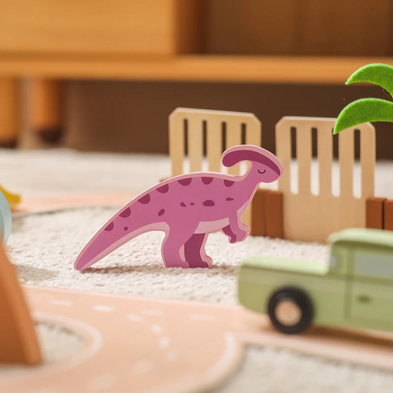 Children Montessori Wooden Toys Dinosaur Car Animal Park Barn Toy Wooden Stacking Game Kid Educational Toy Christmas Gift