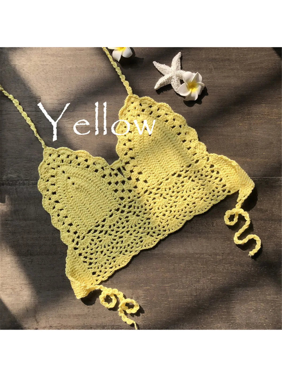 S - XL 9 Colors Crochet Knitted Bikini Top Female Swimsuit Women Swimwear Bather Bathing Suit Swim Hollow Out Beach Top V4193