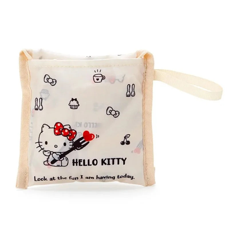 Foldable Hello Kitty Kuromi Melody Cinnamon Cartoon Storage Bag Organizer Folding Large Capacity Shopping Bag Christmas gift