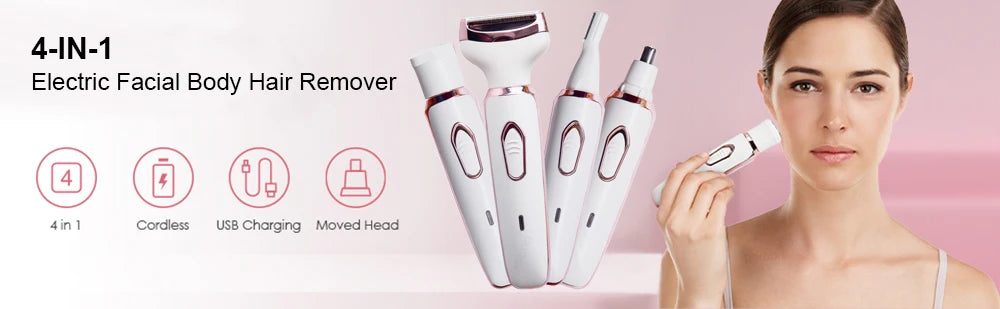 Electric Razor for Women Electric Shaver Women Epilator for Body Bikini Face Mustache Painless Women Body Epilator Hair Remover