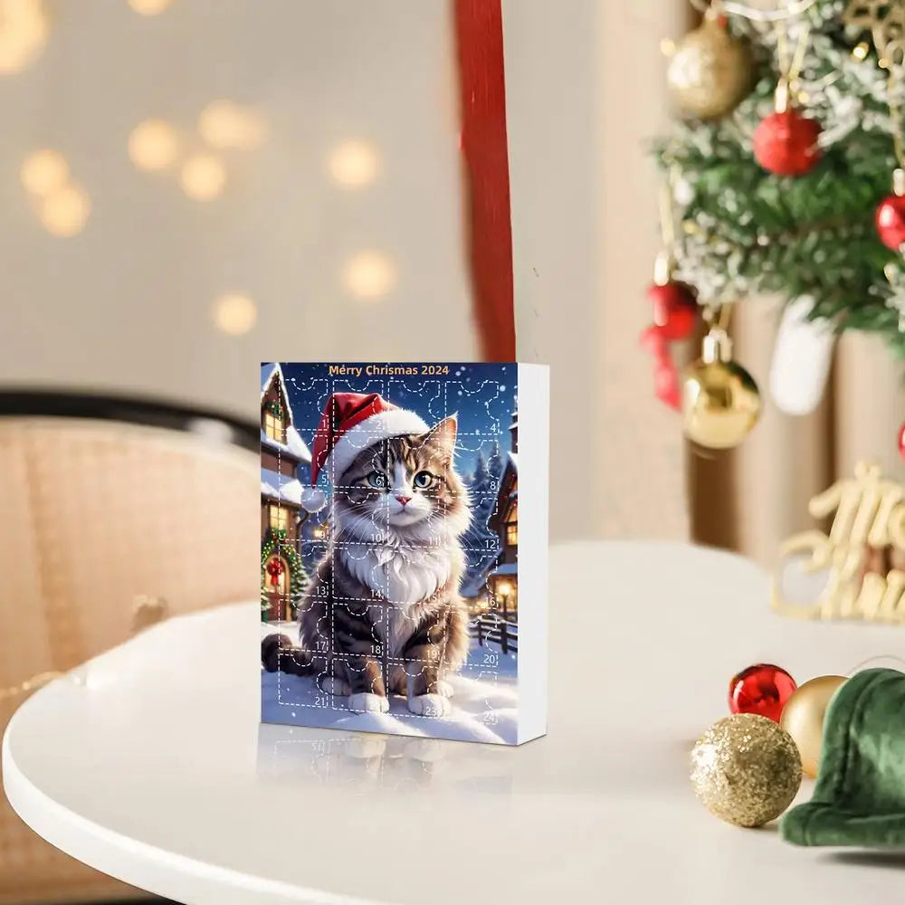 Christmas Countdown Advent Calendar Cat Ornament Calendar Cartoon Festival Supplies Funny Wall Decoration Christmas gift