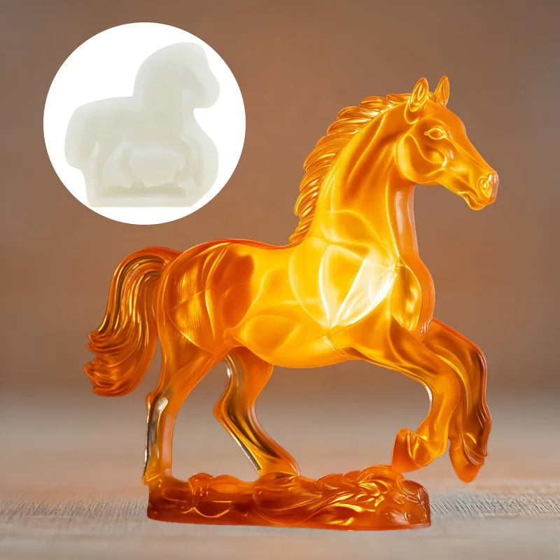 DIY Running horse candle silicone mold Running horse resin silicone mold Run horse concrete cement gypsum molds Christmas gift