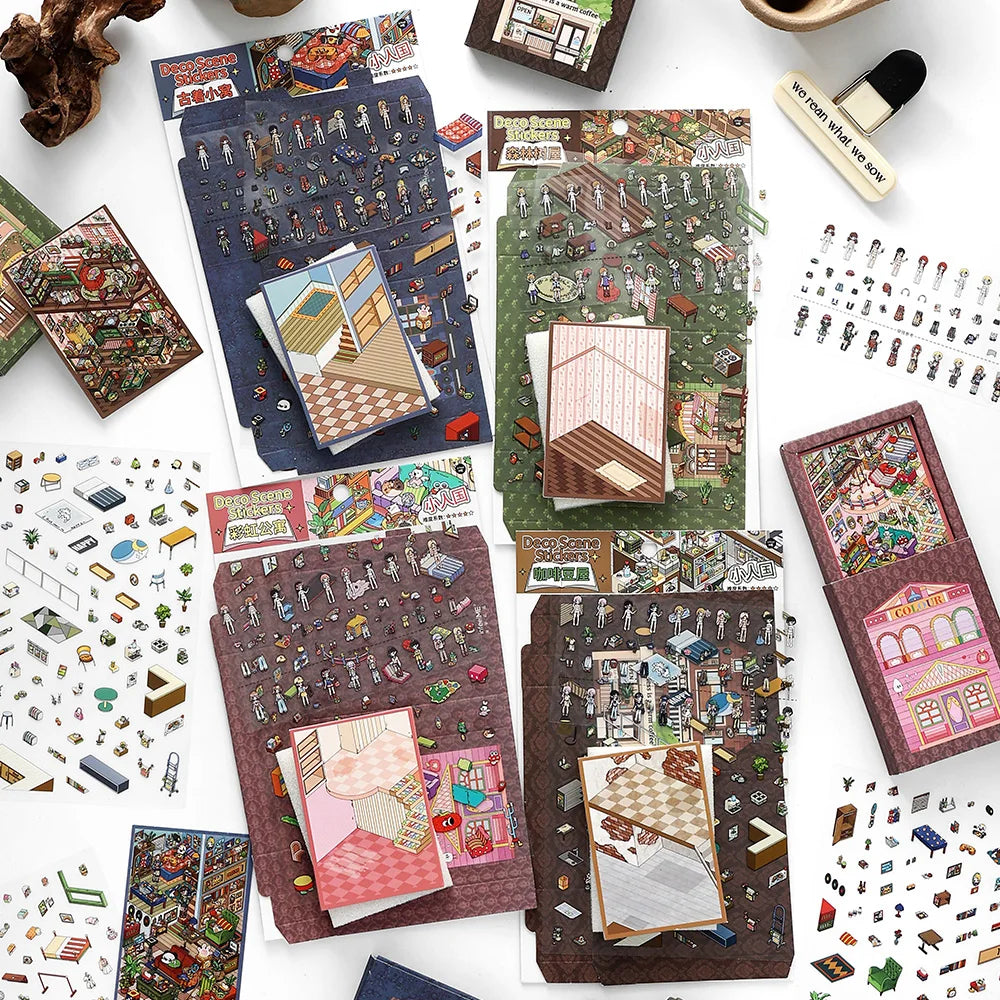Forest treehouse 3D photo frame Landscape Sticker  DIY  Pocket Cabin  Scene   Halloween Children's Toys gifts ﻿ ﻿