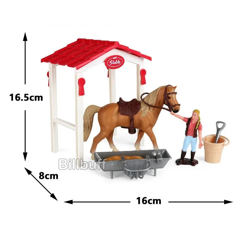 DIY Horse Race Model Horseman Farm Animal Figurines Action Ma Chang takes a shower Emulation Toys for Children Christmas Gift