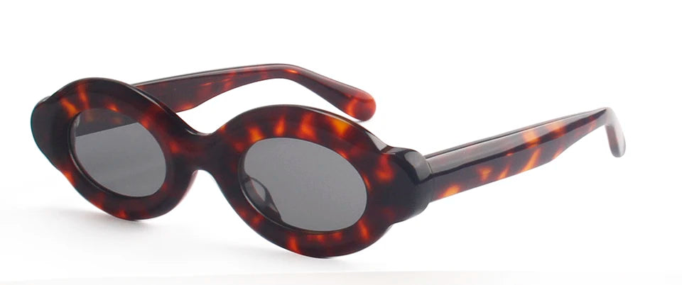 Luxury Thick Mixed Acetate Oval Polarized Sunglasses Women Trendy UV Protection Eyewear Stylish Shield For Men lentes de sol