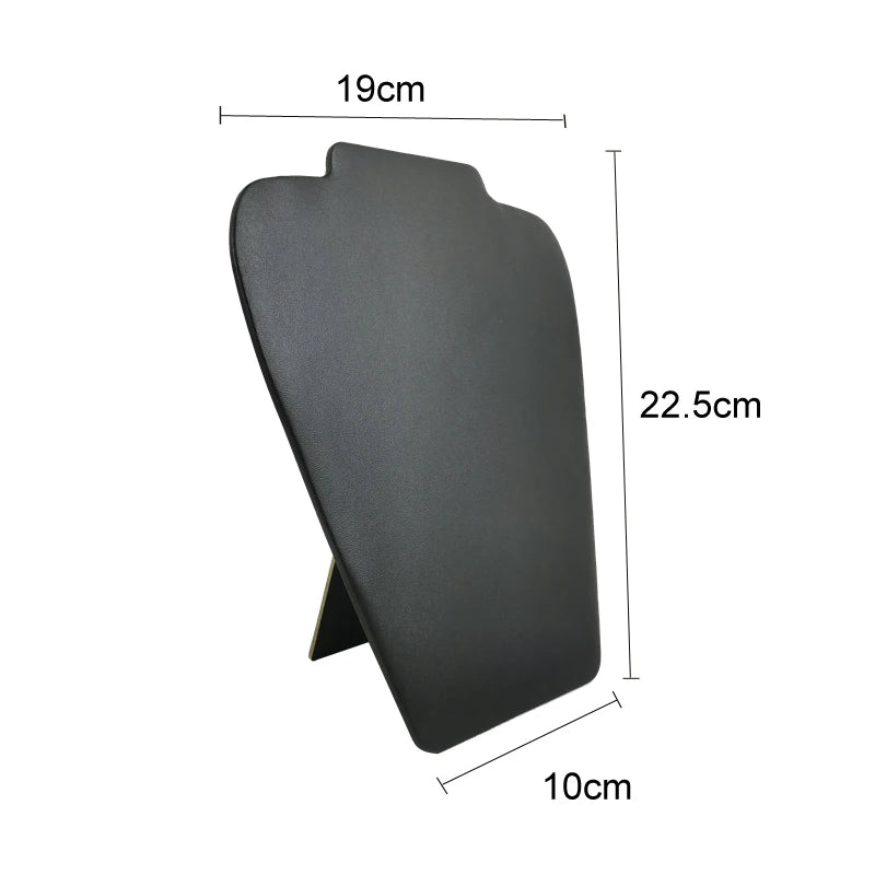 Wooden Necklace Stand White Pu Jewelry Pendant Display Holder Organizer Storage Easel Shelf Rack 3 Color 12.5*22.5Cm